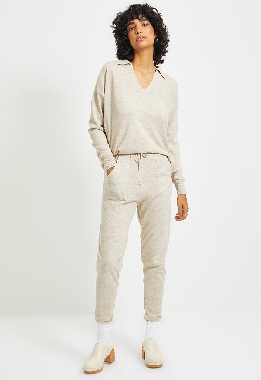 Trendyol - Polo collar knitwear bottom & top - beige