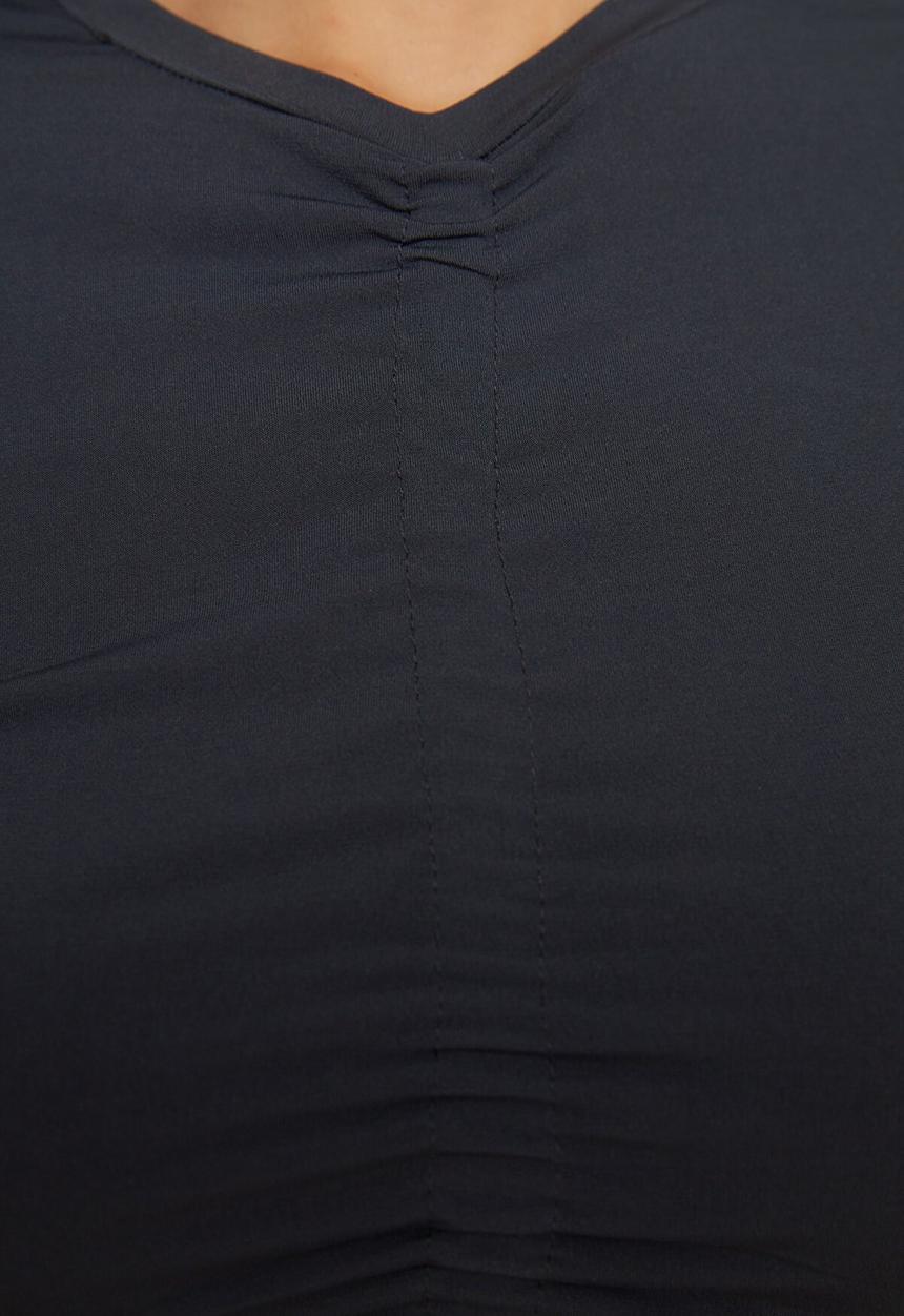Trendyol - Pleated knitted top - anthracite