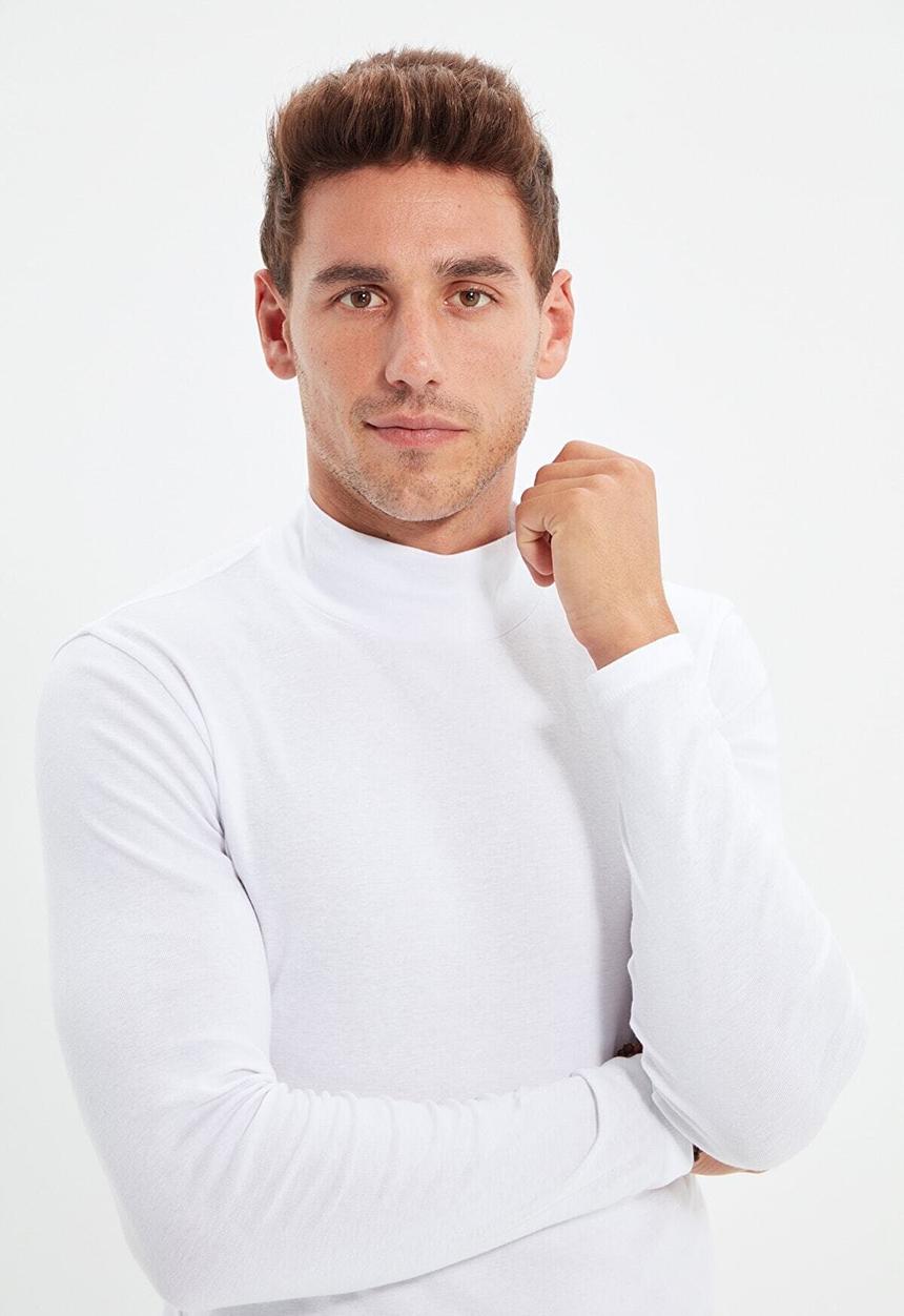 Trendyol - High neck slim fit tee - white