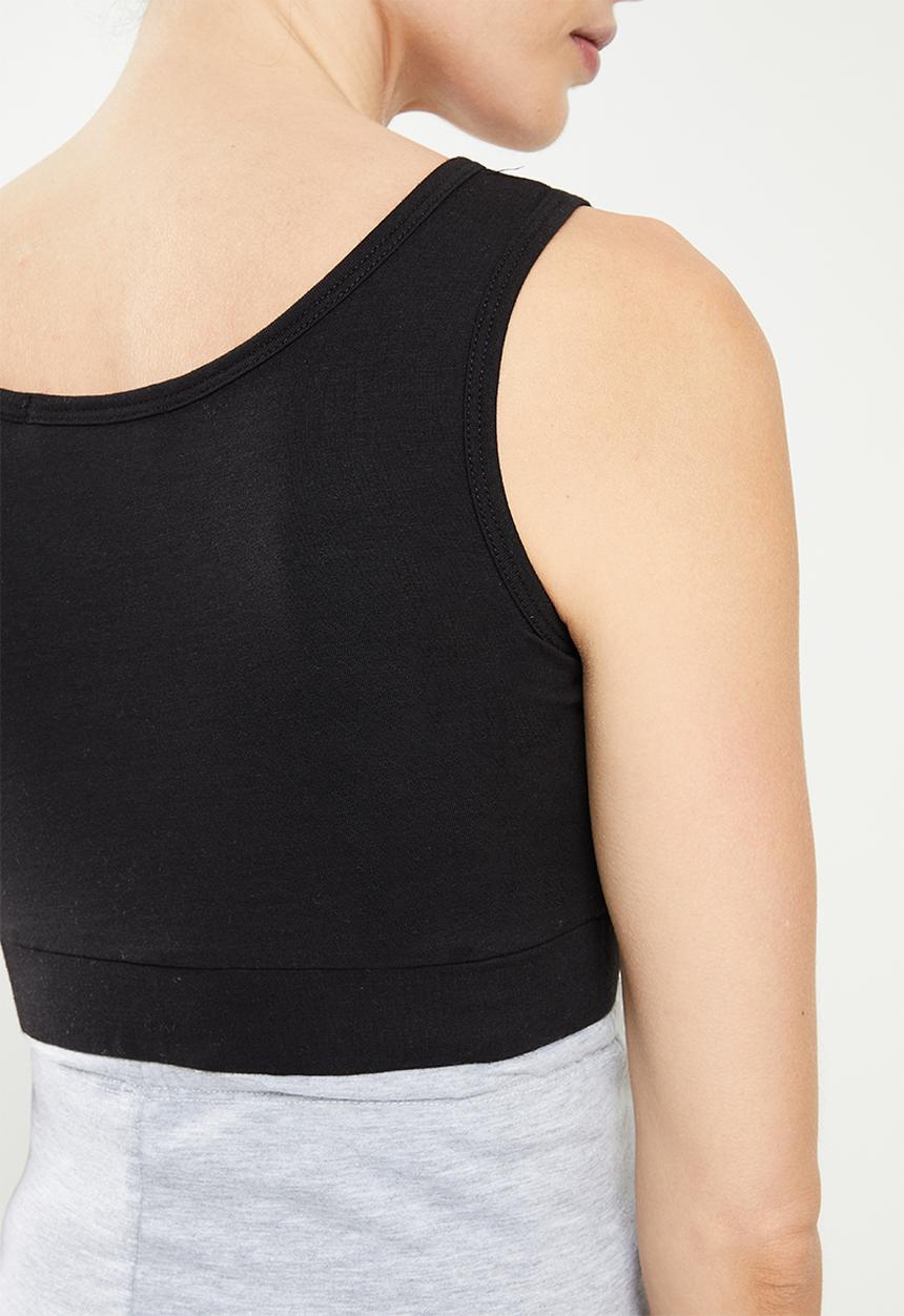 Superbalist - 2 pack nursing bralette - black & grey melange