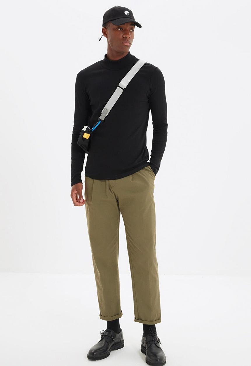 Trendyol - High neck slim fit tee - black