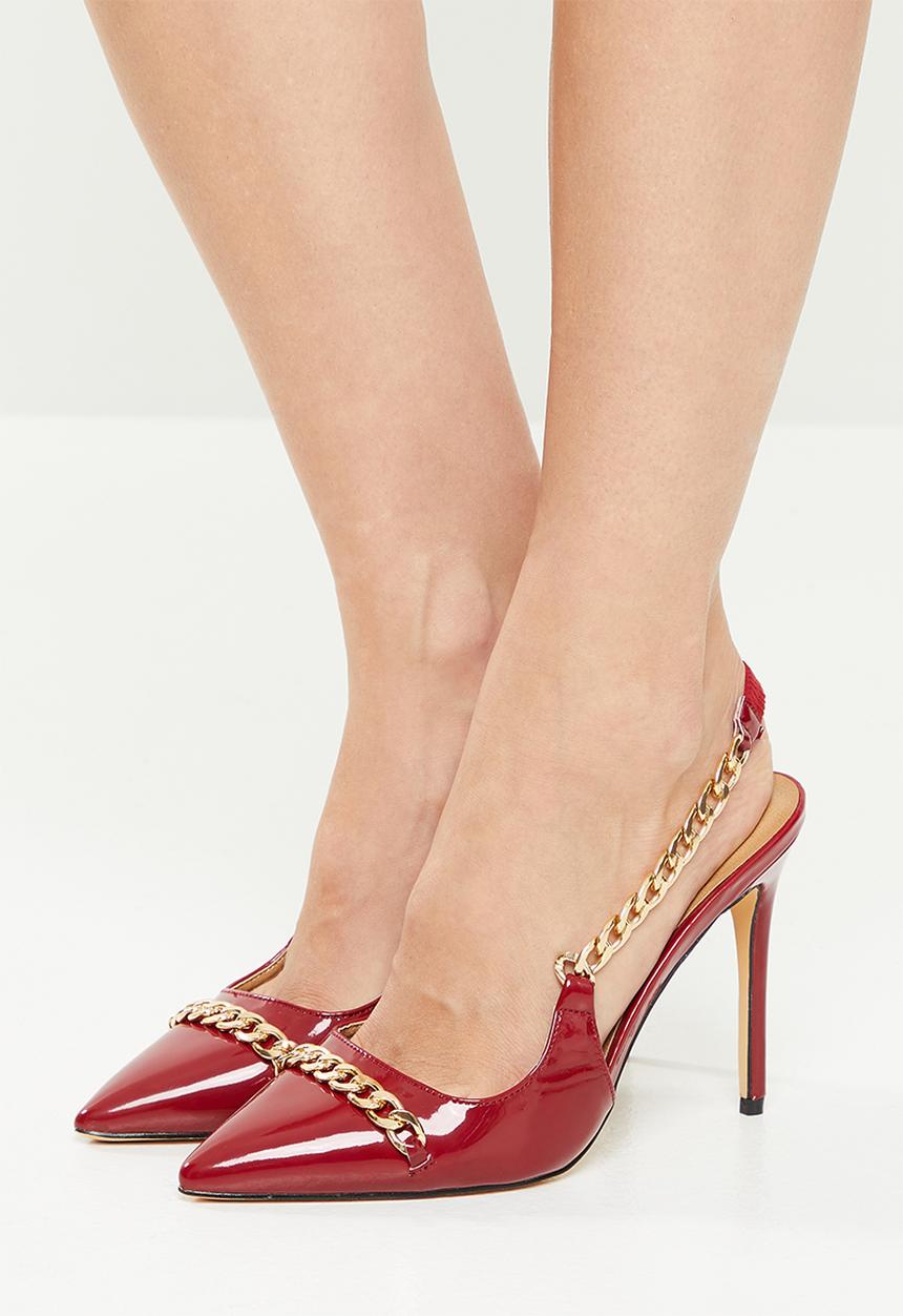 Madison® - Jessica chain slingback stiletto heel - burgundy