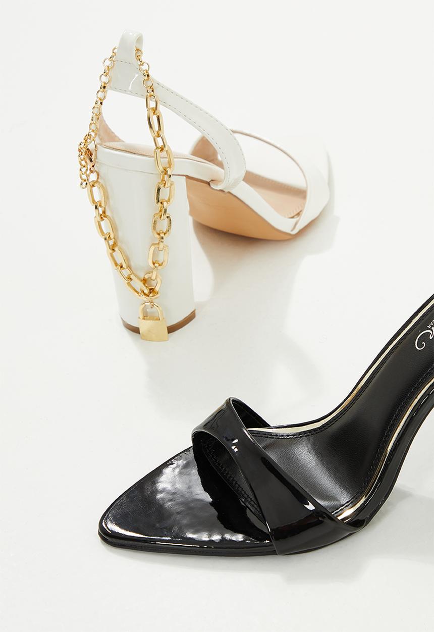 Miss Black - Nobel1 block heel - white