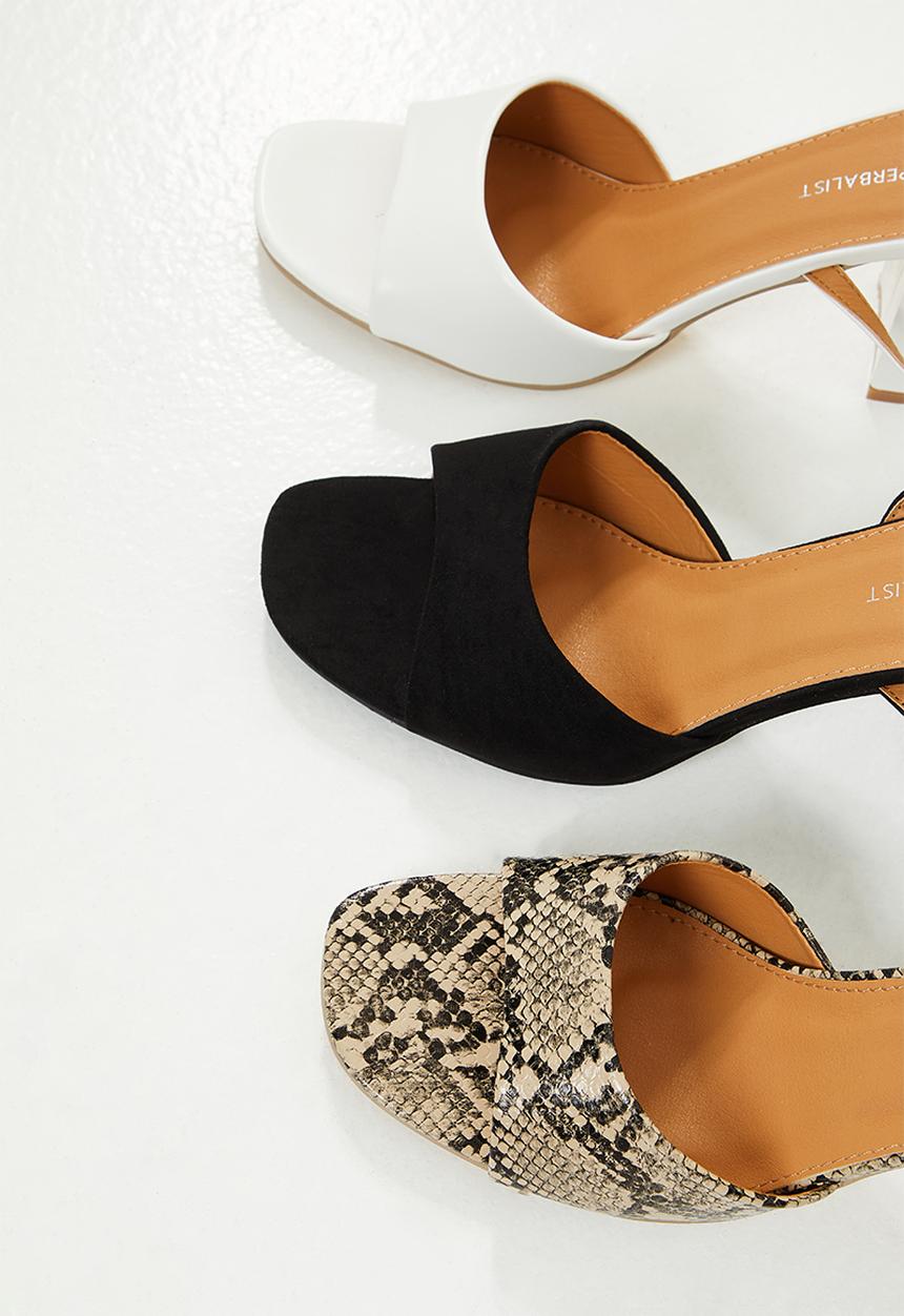 Superbalist - Riley open block heel - black & beige 