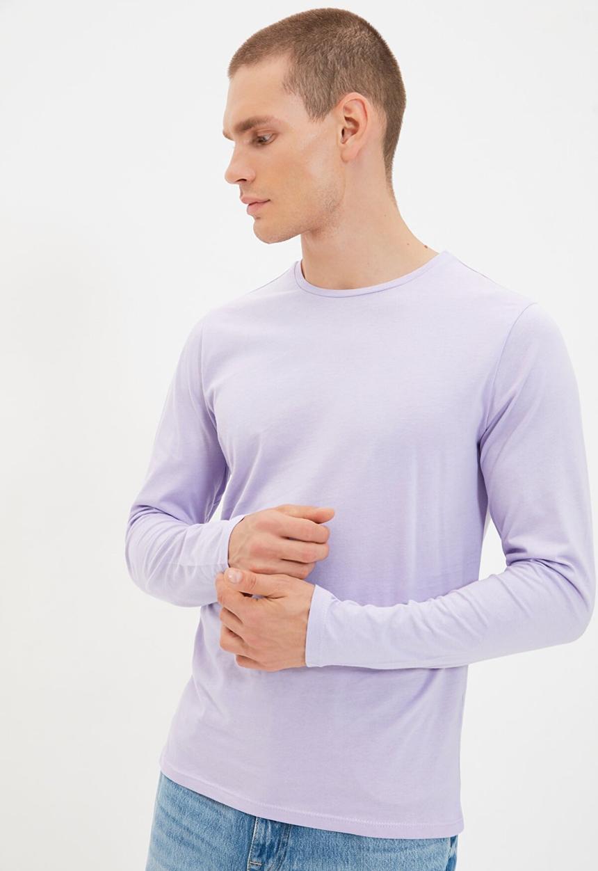Trendyol - Crew neck regular fit tee - lilac