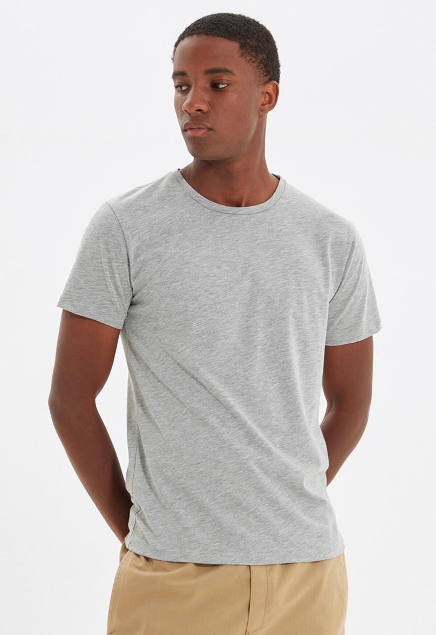 Trendyol - Dean short sleeve plain tee - grey