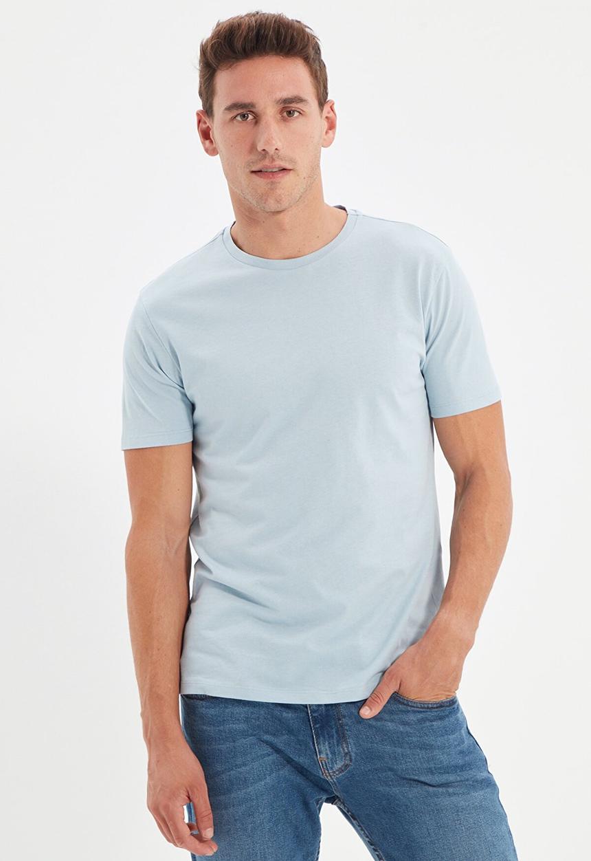 Trendyol - Dean short sleeve plain tee - blue