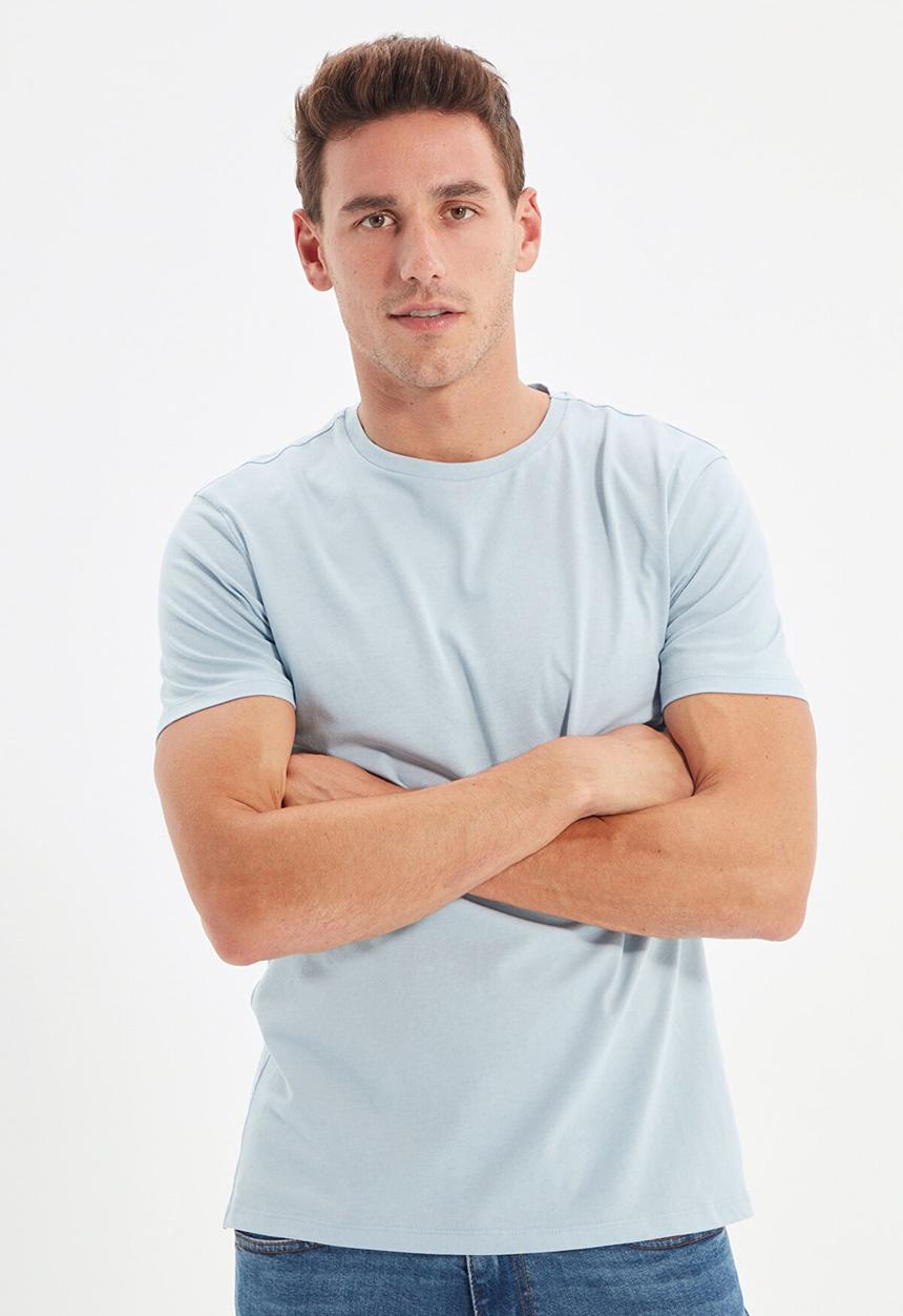 Trendyol - Dean short sleeve plain tee - blue