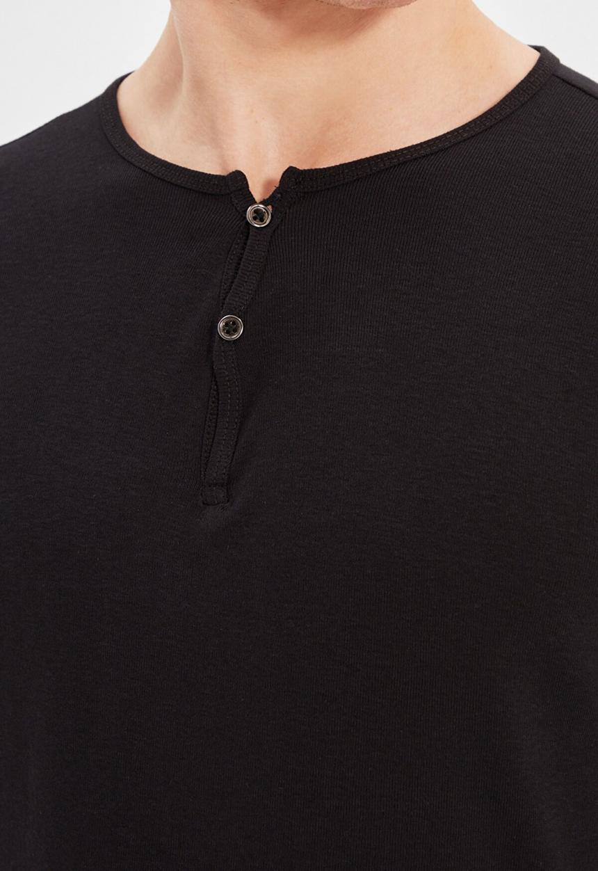 Trendyol - Tim long sleeve henley - black