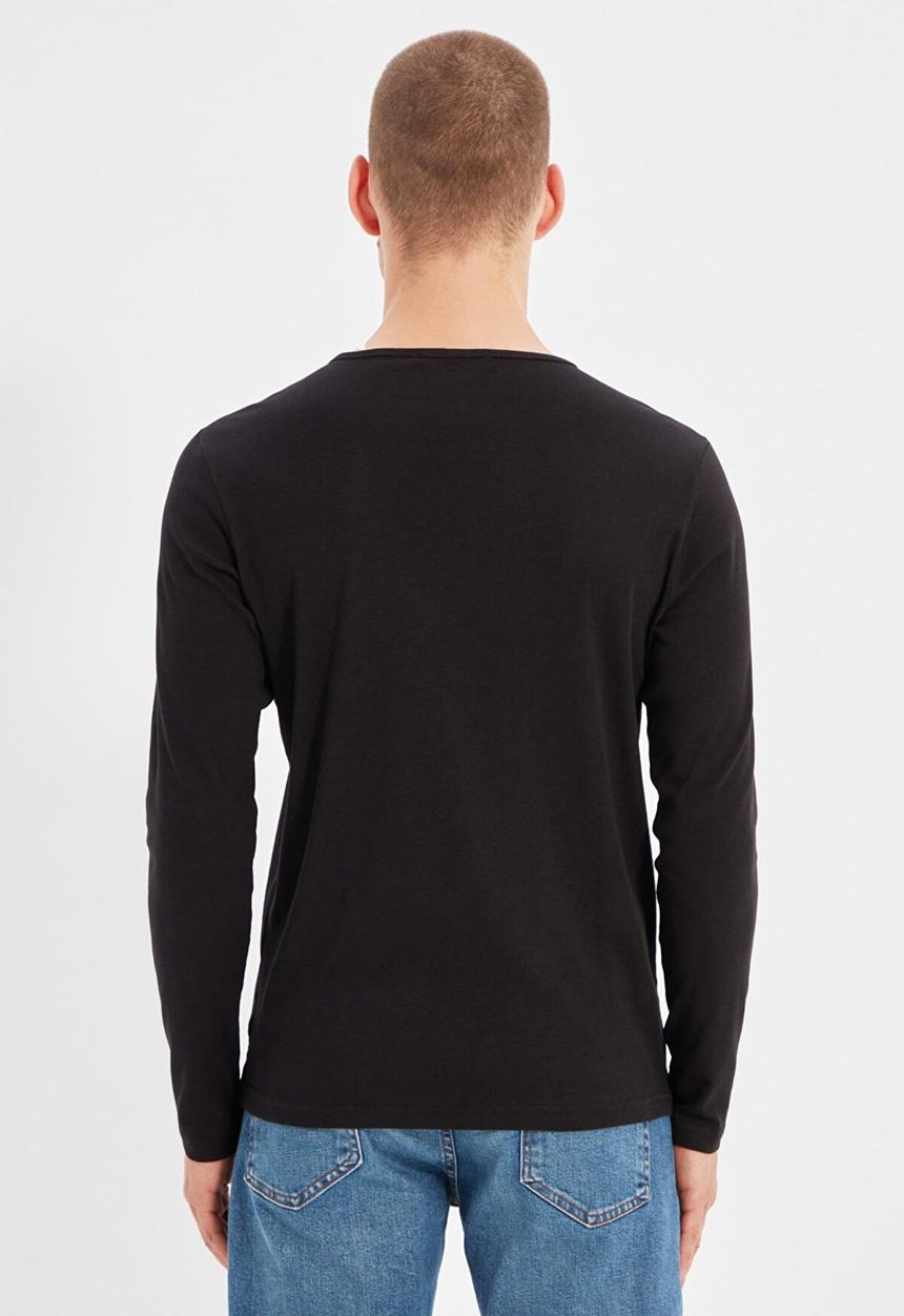 Trendyol - Tim long sleeve henley - black