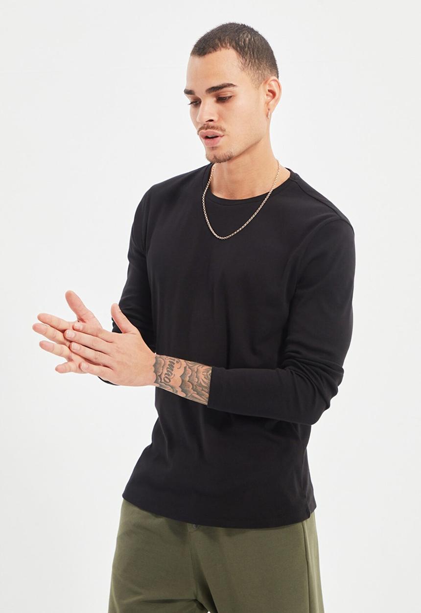 Trendyol - Tom slim fit long sleeve tee - black
