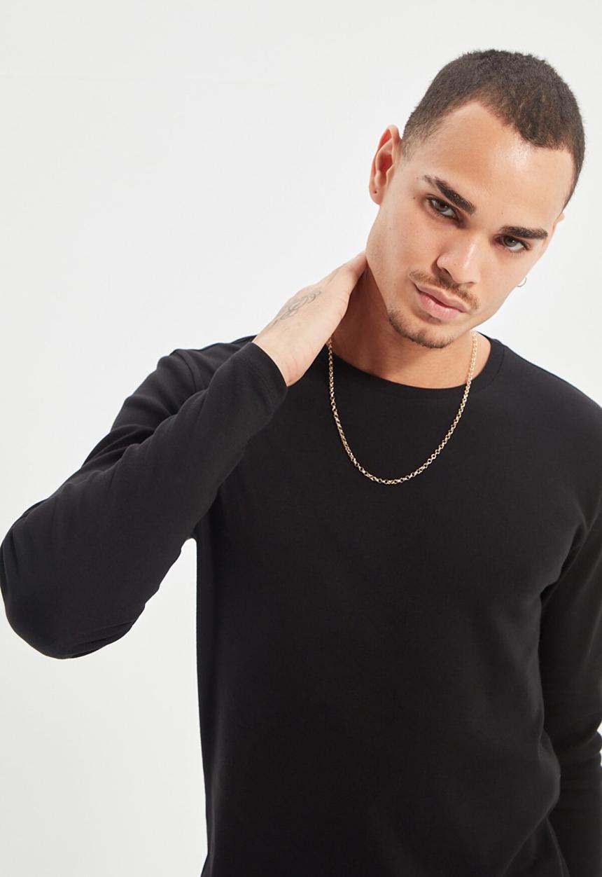 Trendyol - Tom slim fit long sleeve tee - black