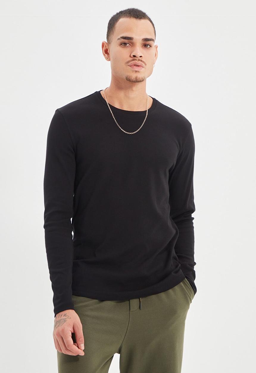 Trendyol - Tom slim fit long sleeve tee - black