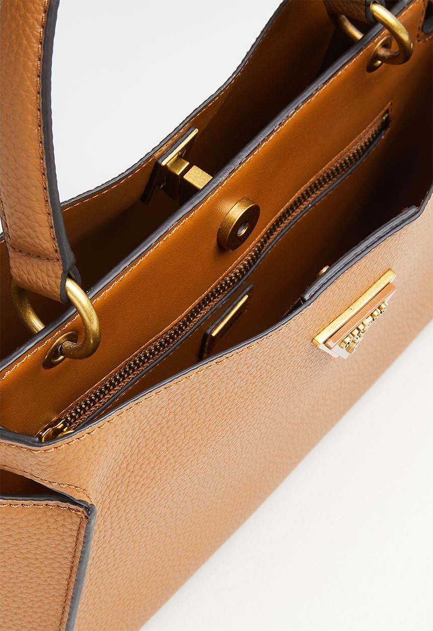 GUESS - Downtown chic turnlock satchel - cognac
