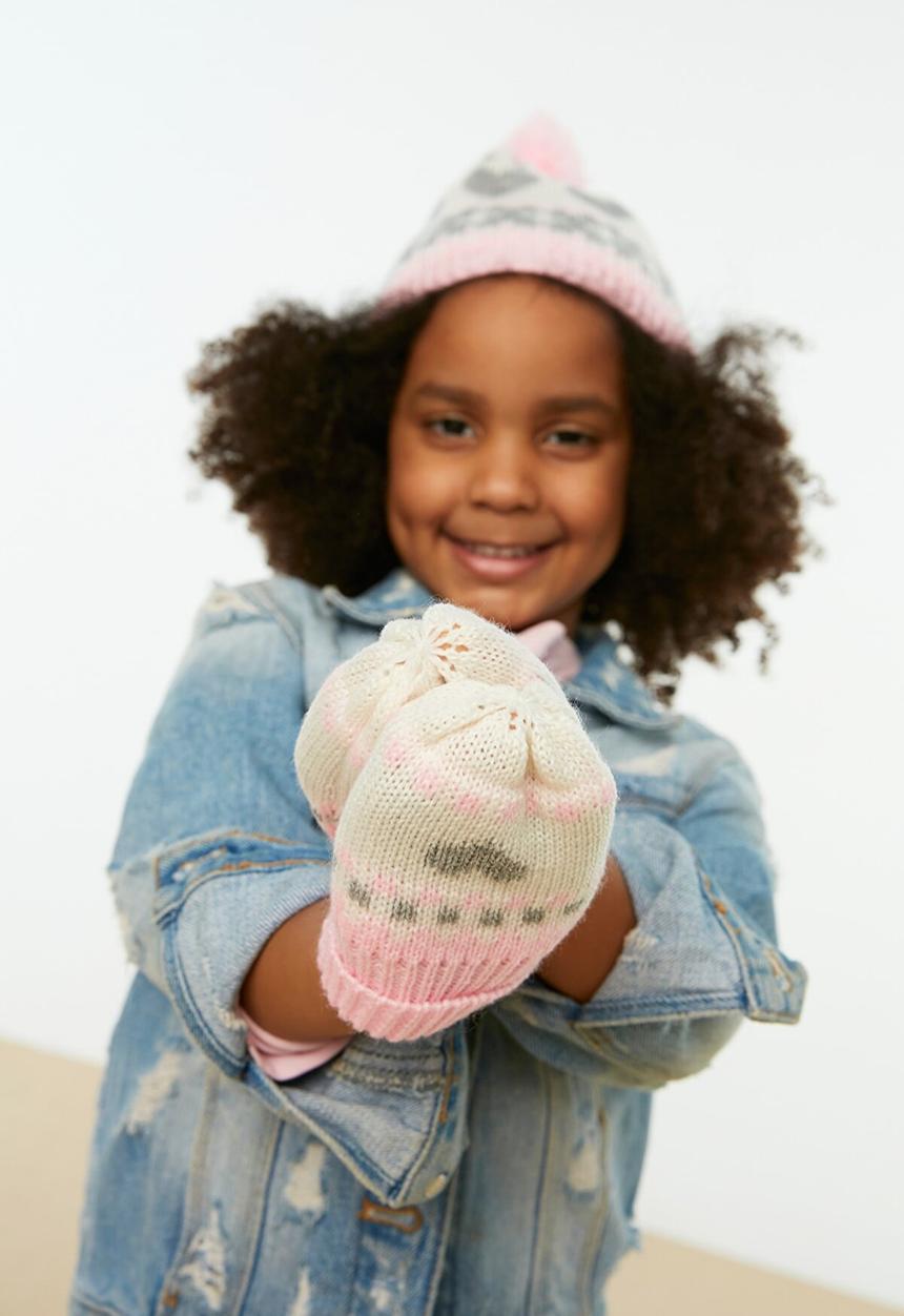 Trendyol - Hat & mittens set - pink