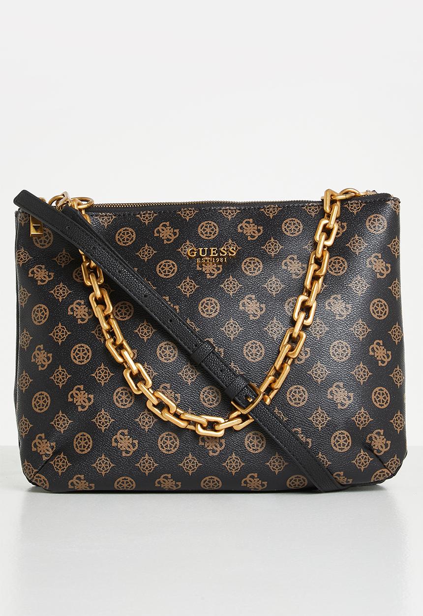 GUESS - Turin status shoulder bag - mocha logo