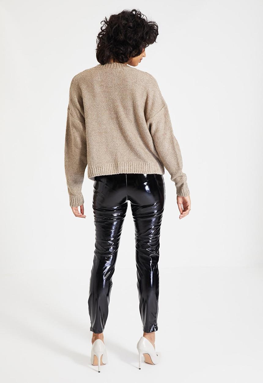 Trendyol - Knitted detailed crop cardigan - camel