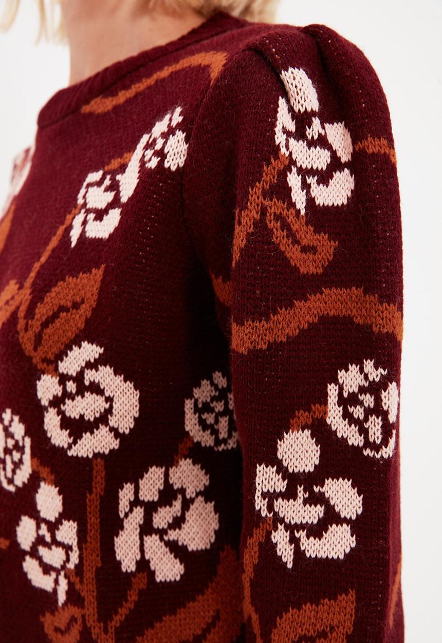 Trendyol - Jacquard knit sweater - plum