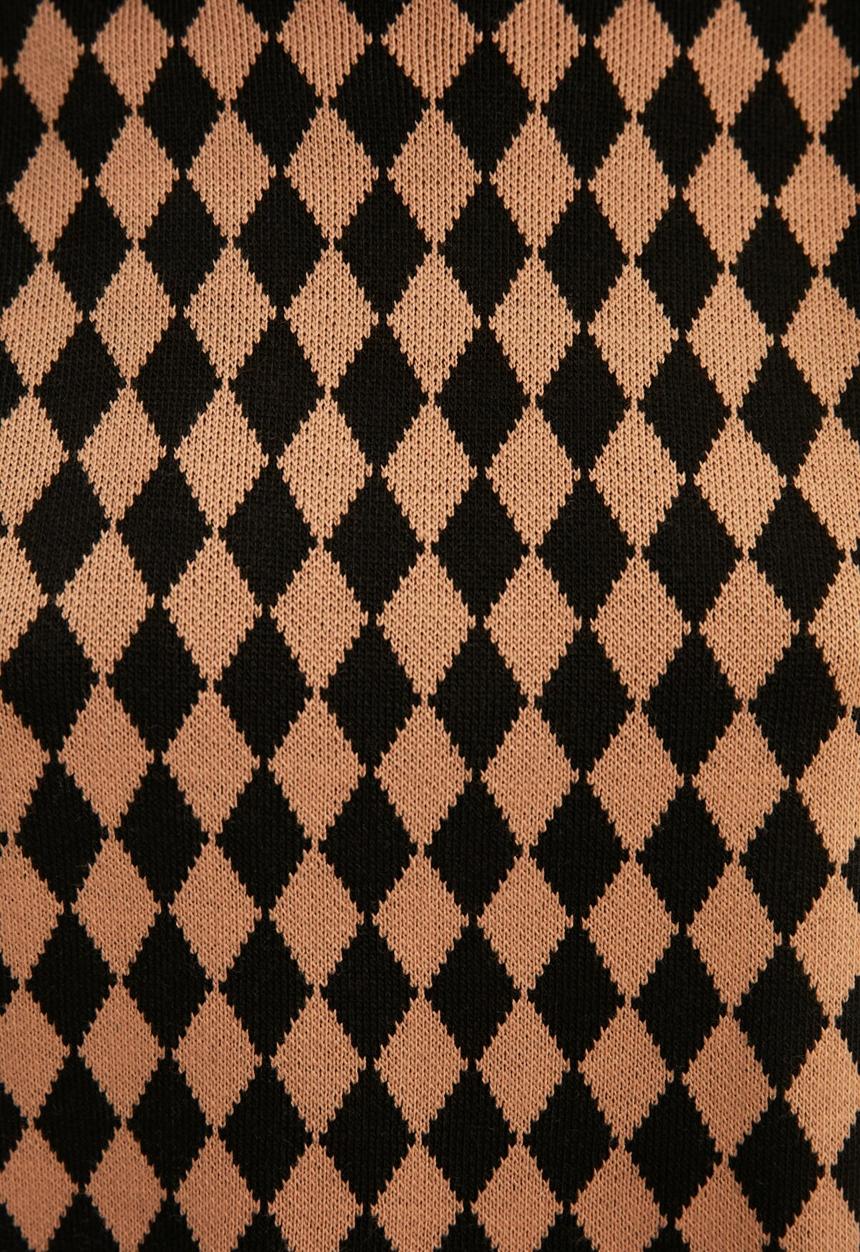 Trendyol - Jacquard knit sweater - camel & black