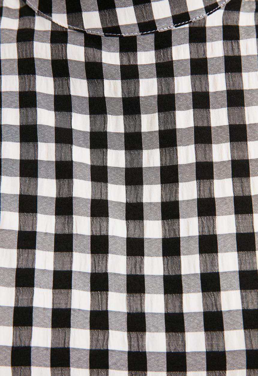 Trendyol - Balloon sleeve blouse - black & white 