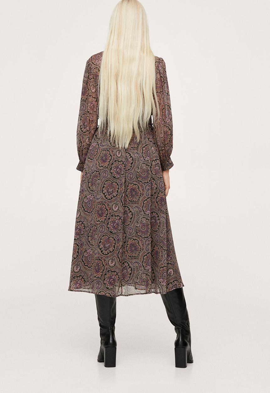 MANGO - Dress paisley - black