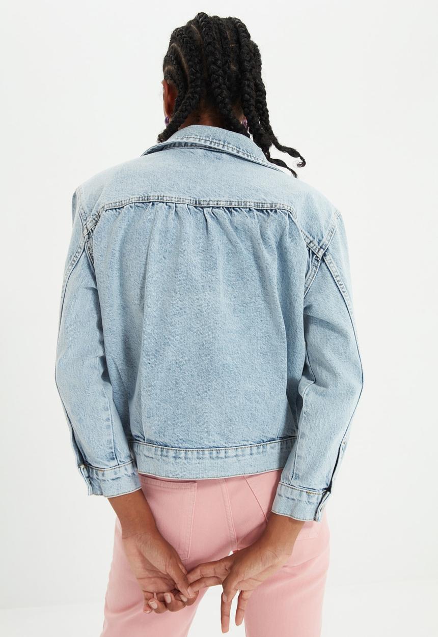 Trendyol - Basic denim jacket - blue