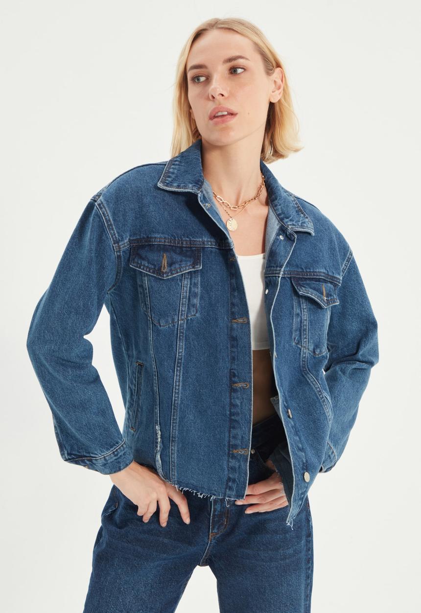 Trendyol - Basic denim jacket - indigo