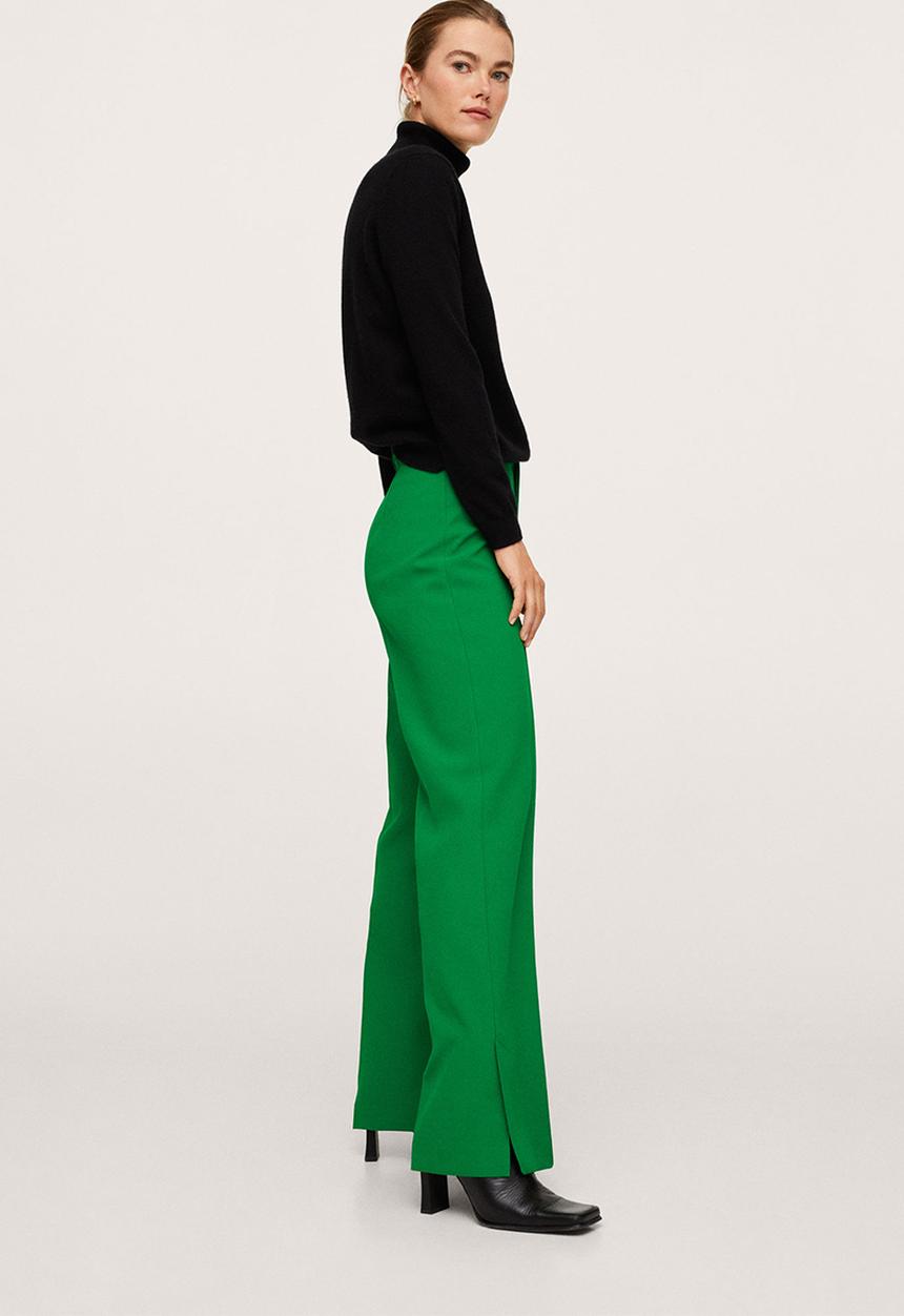 MANGO - Trousers maca - green