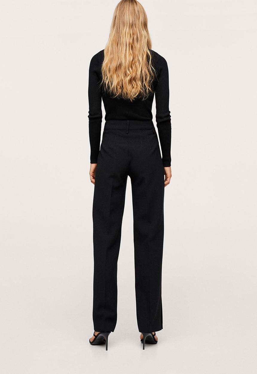 MANGO - Trousers maca - black