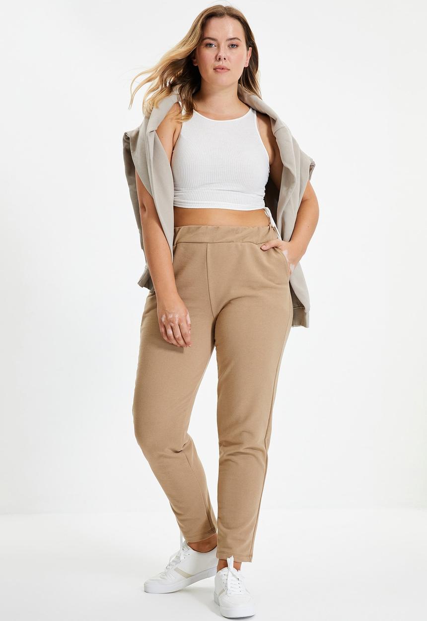 Trendyol - Basic jogger sweatpants - stone