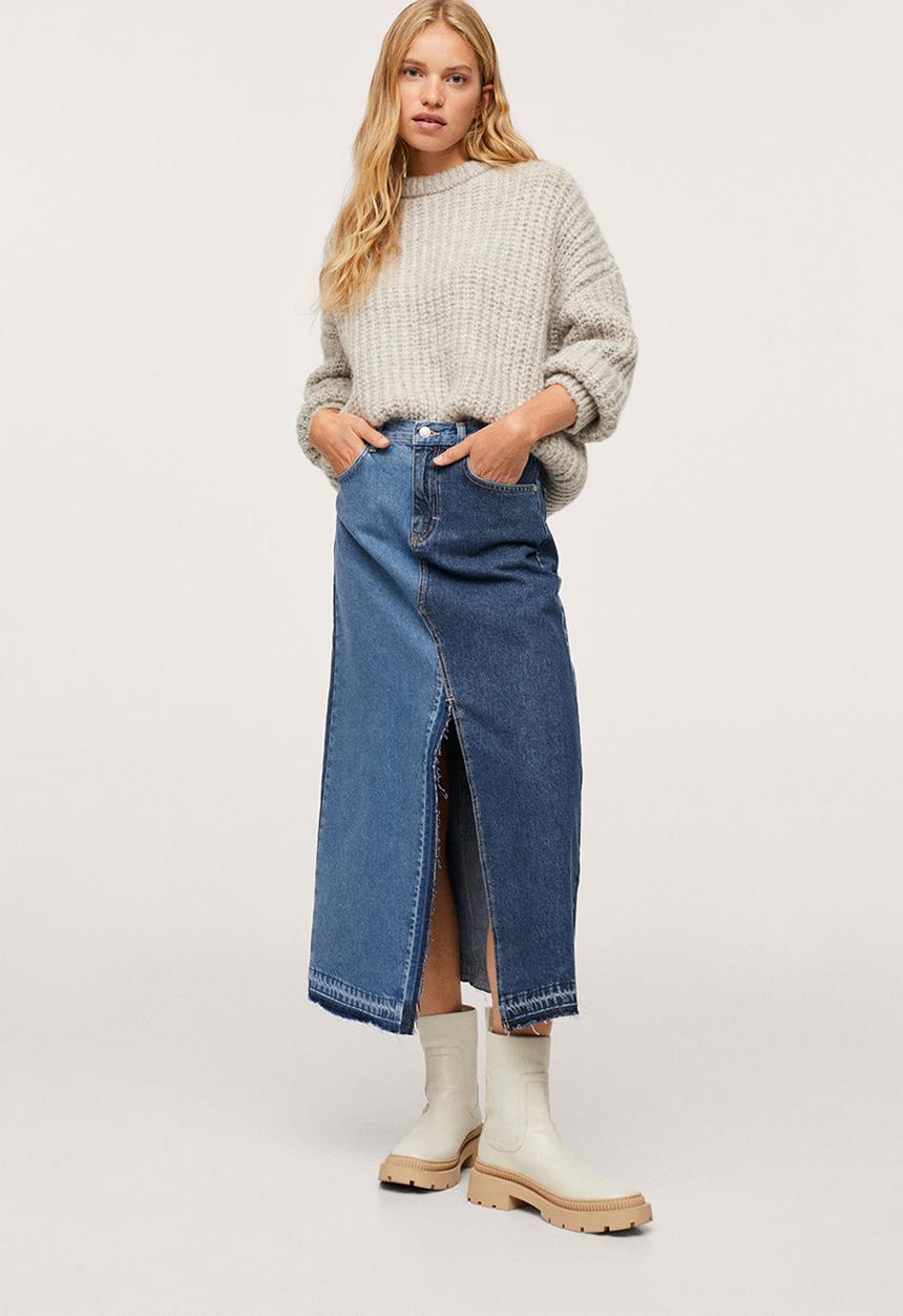 MANGO - Skirt iggy - blue