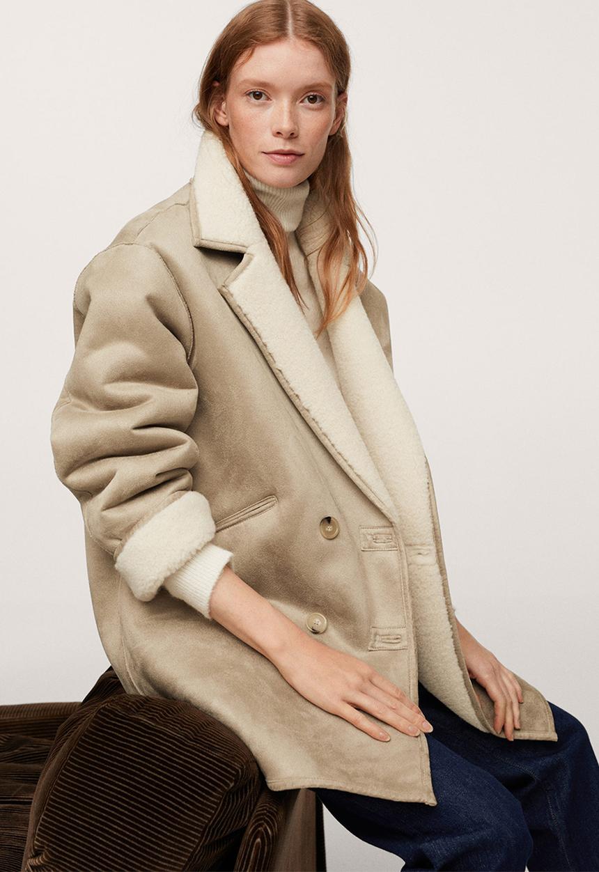 MANGO - Coat laca - light pastel grey
