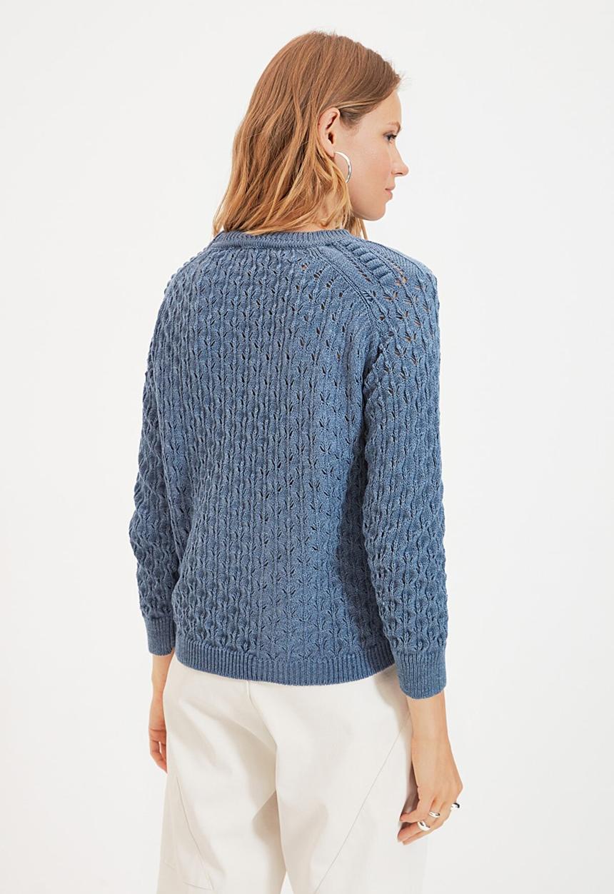 Trendyol - Detailed knit sweater - blue