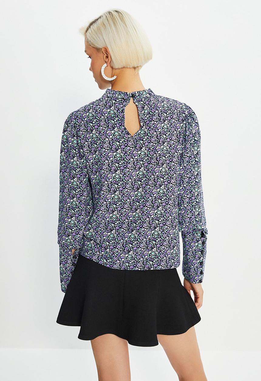 Trendyol - Cuff detailed printed  blouse - multi