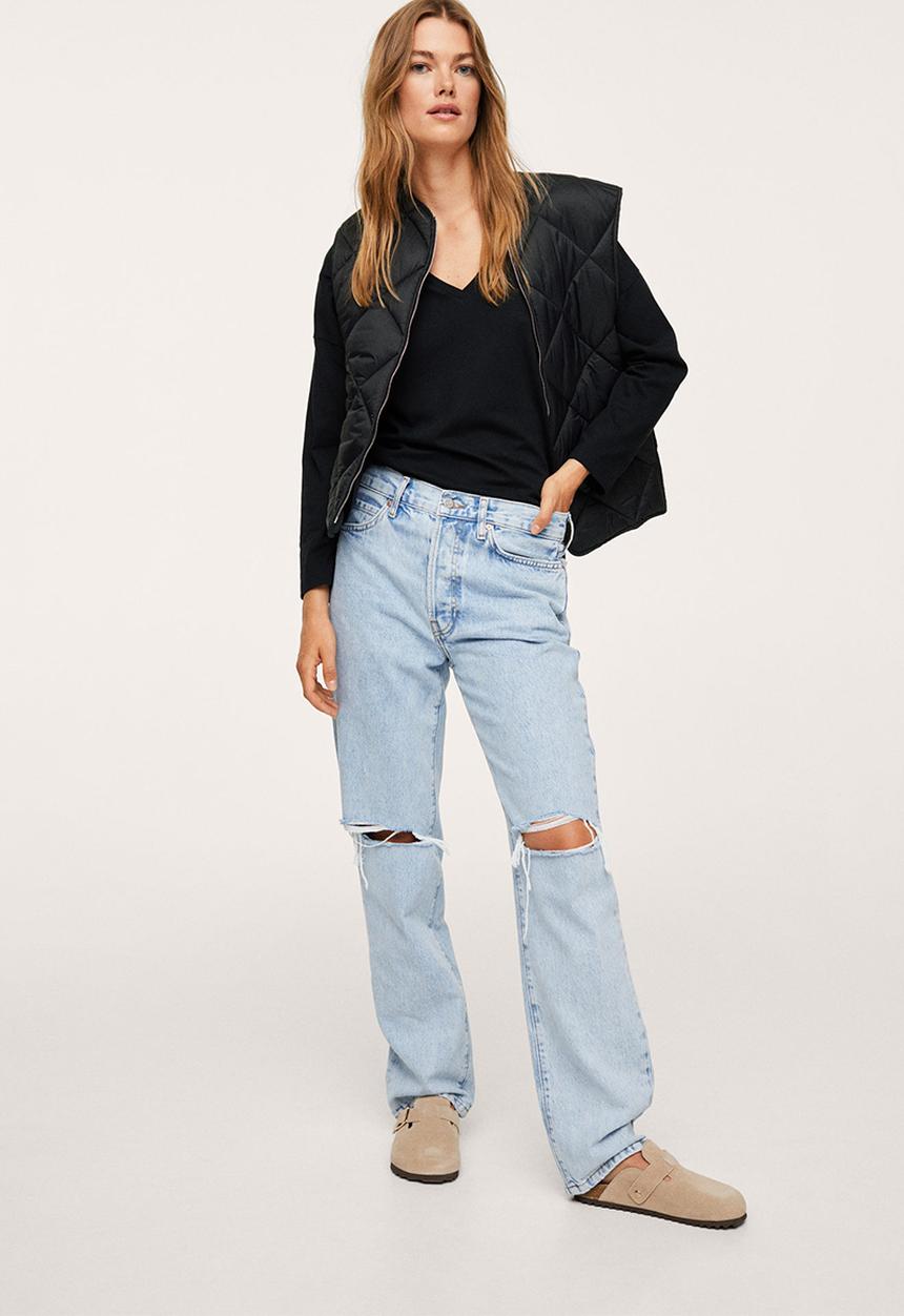 MANGO - T-shirt sacov - black