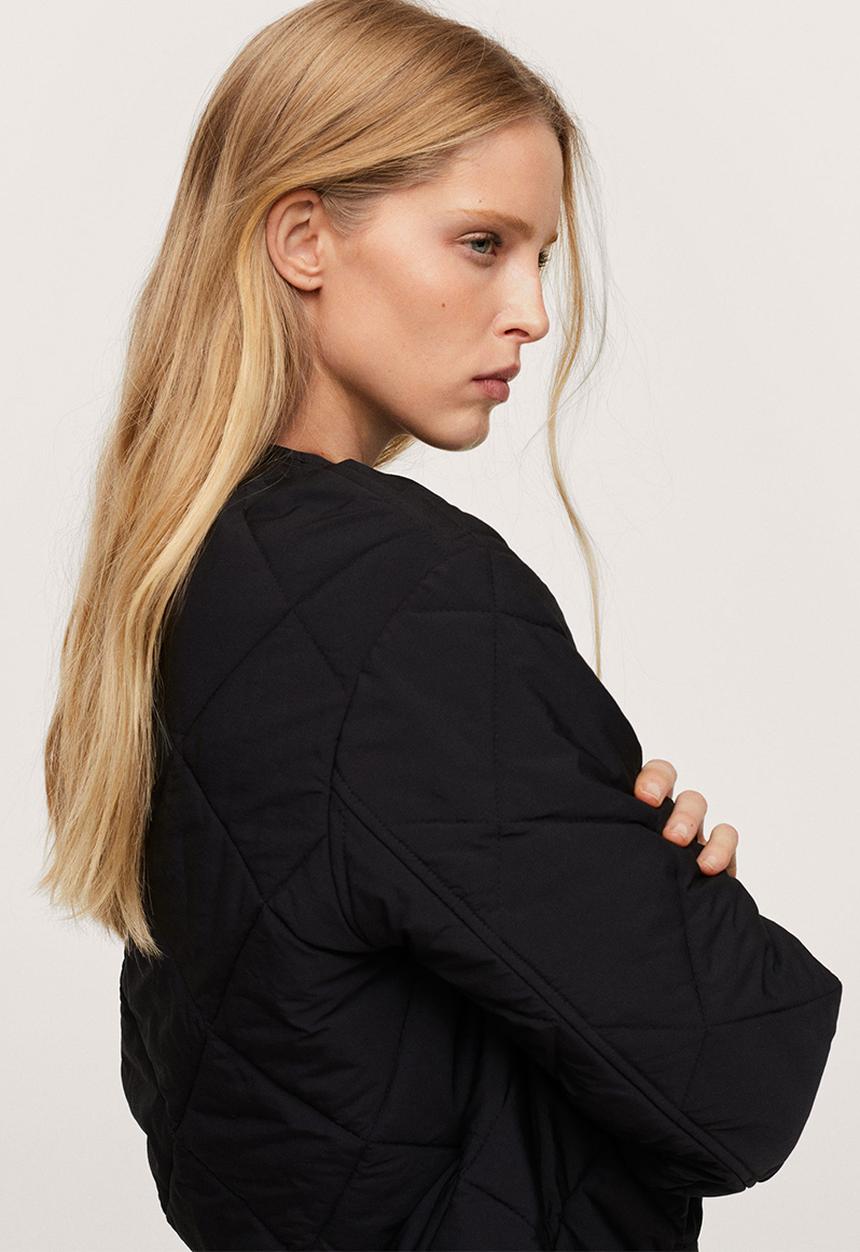 MANGO - Anorak carrot - black