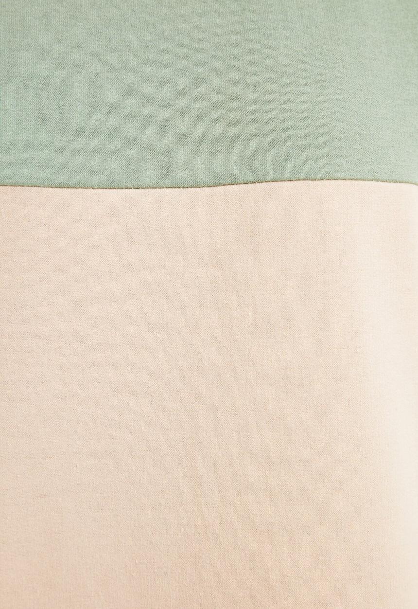 Trendyol - Color paneled hooded knitted sweatshirt - mint