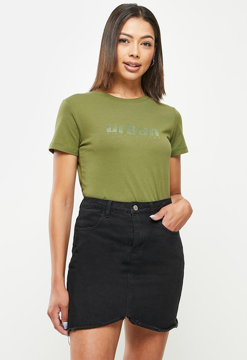urban° - Ladies urban basic urban t-shirt - olive/mosstore