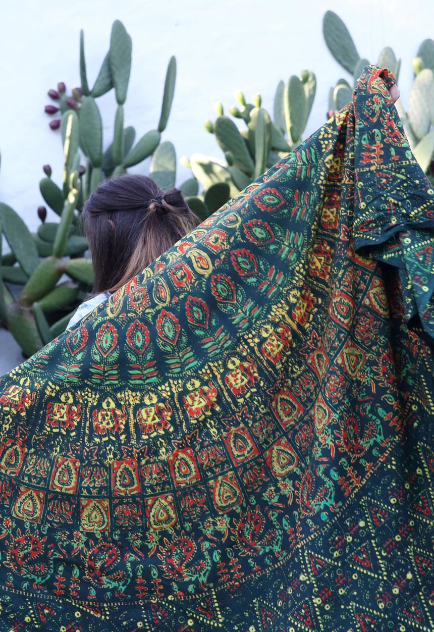 Shanti Decor - Floral Block Printed Throw