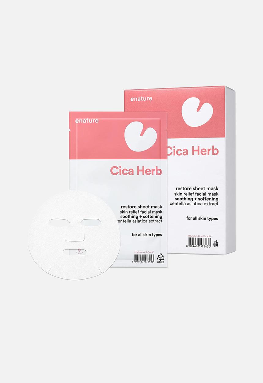 enature - Cica Herb Restore Sheet Mask 10 Piece Set