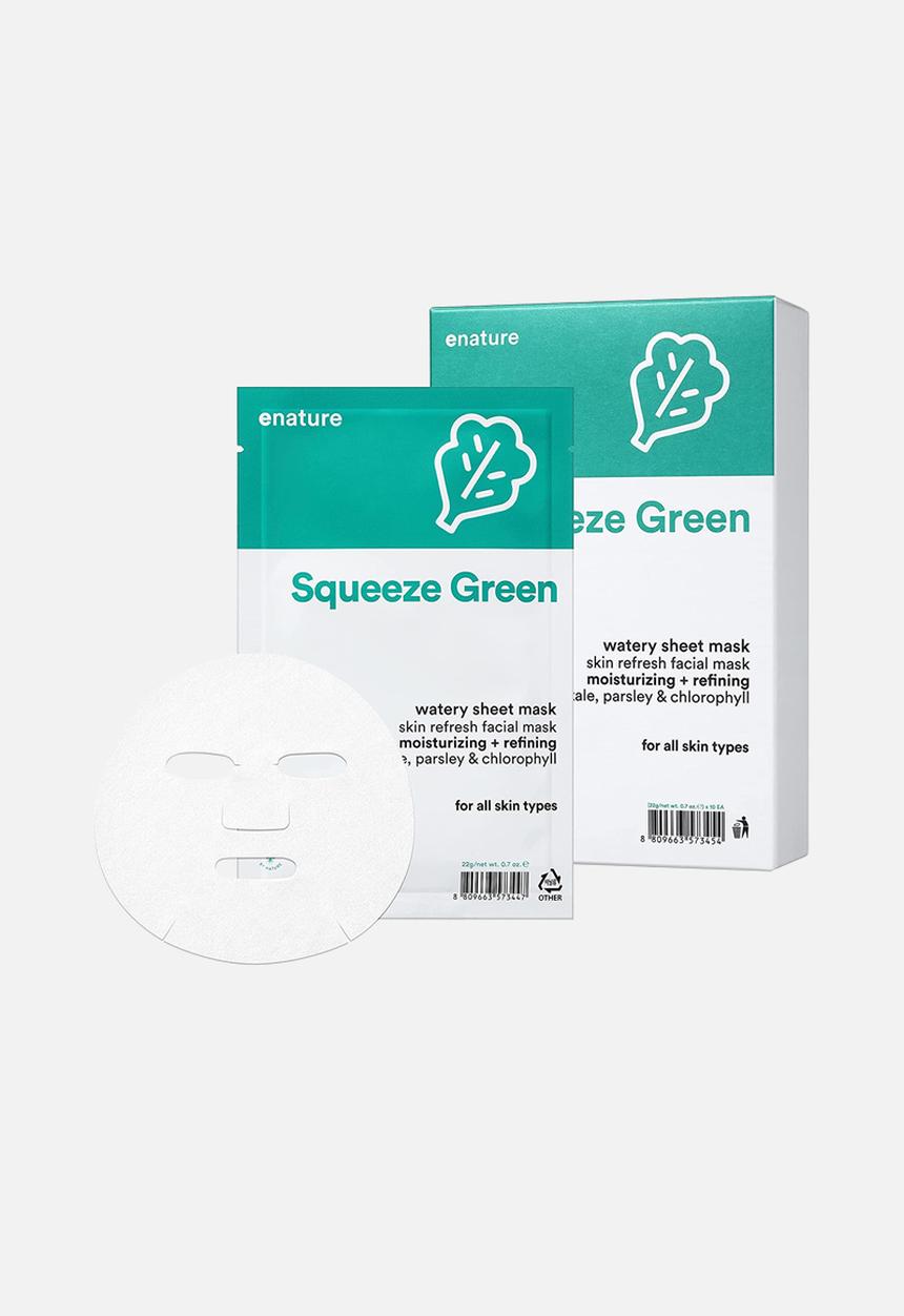 enature - Squeeze Green Watery Sheet Mask 10 Piece Set