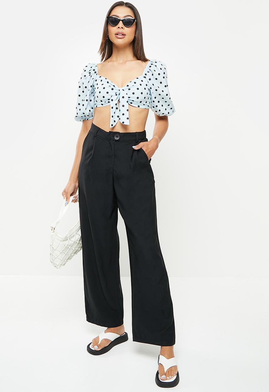 Me&B - Tailored wide leg pant - black