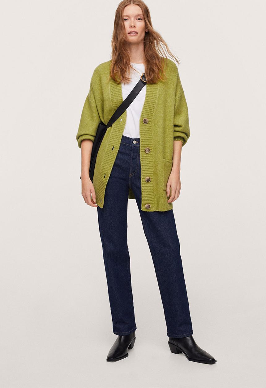 MANGO - Cardigan taldora - medium green