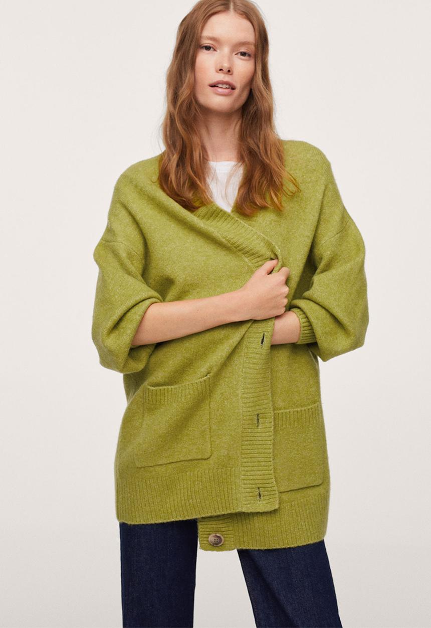 MANGO - Cardigan taldora - medium green