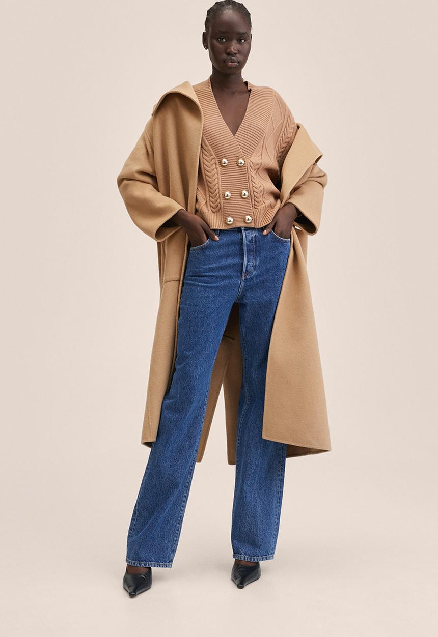MANGO - Cardigan amill - medium brown