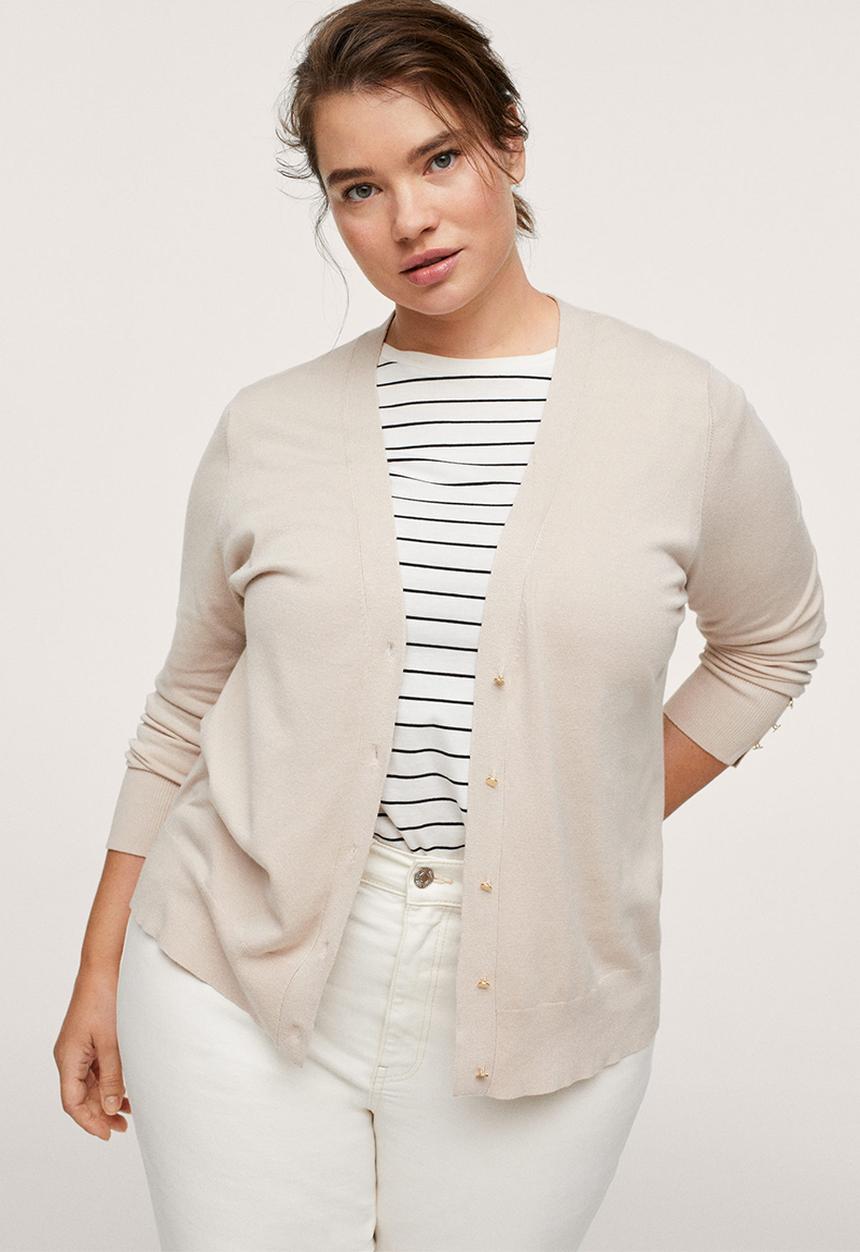 MANGO - Plus cardigan gina - light beige