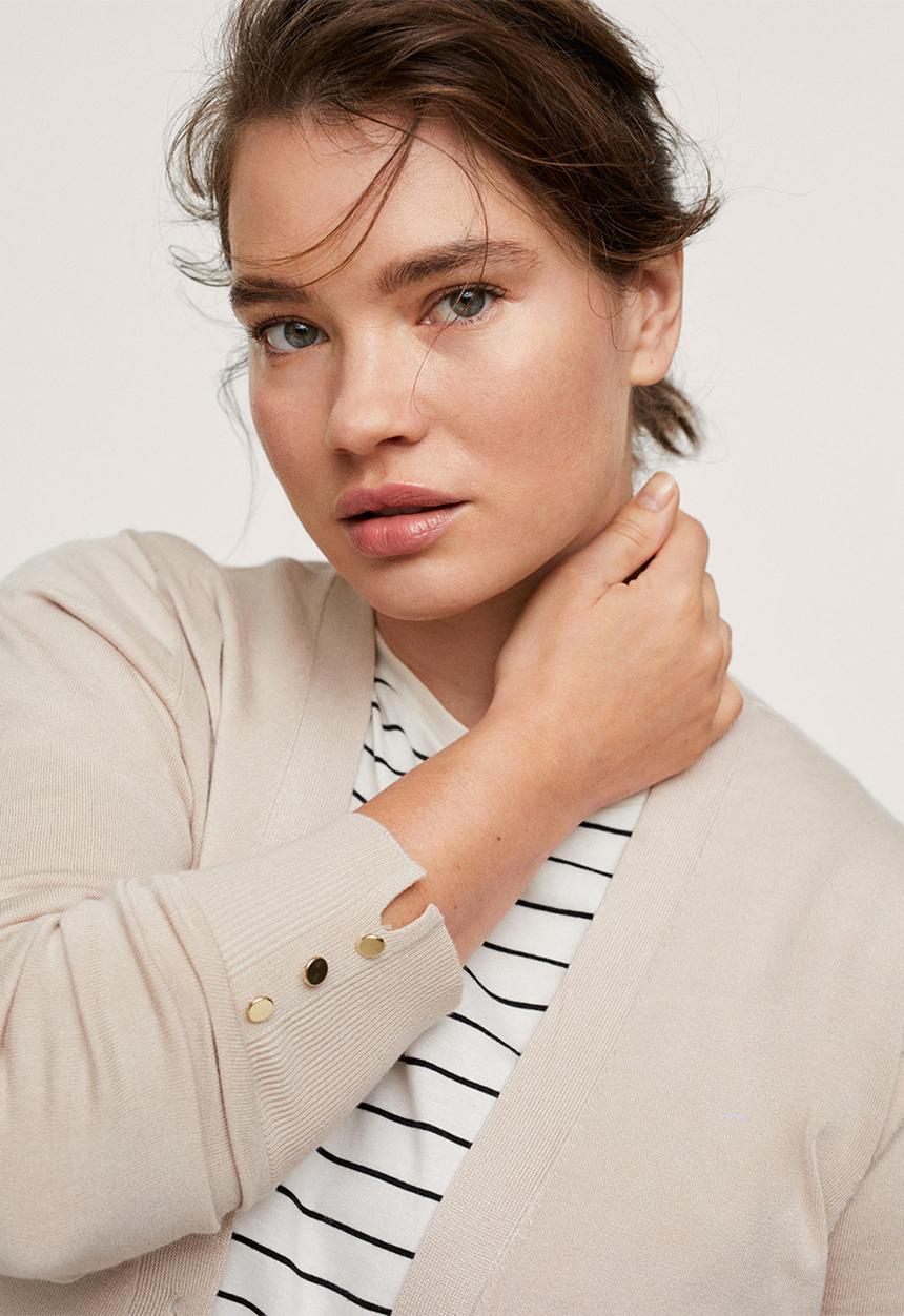 MANGO - Plus cardigan gina - light beige