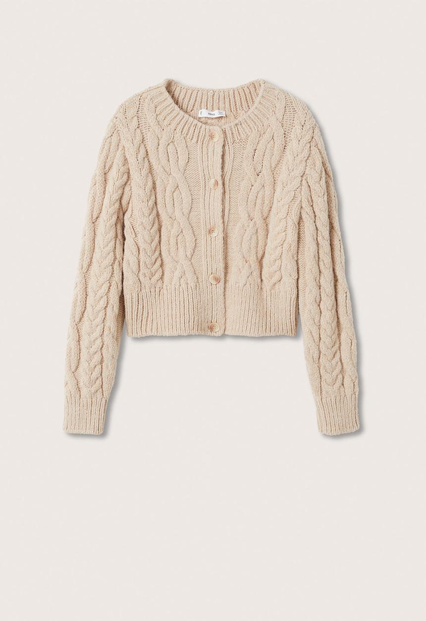 MANGO - Cardigan irina - medium brown