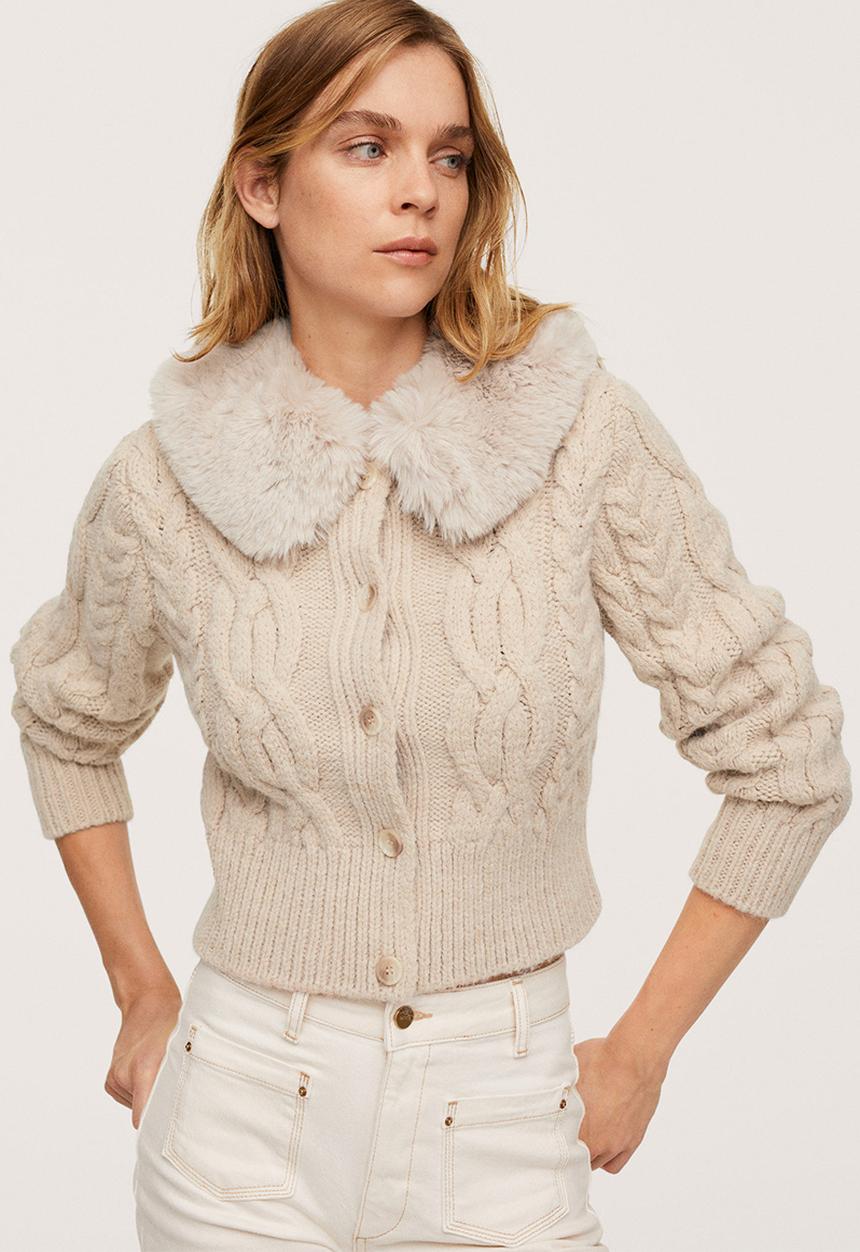 MANGO - Cardigan irina - medium brown