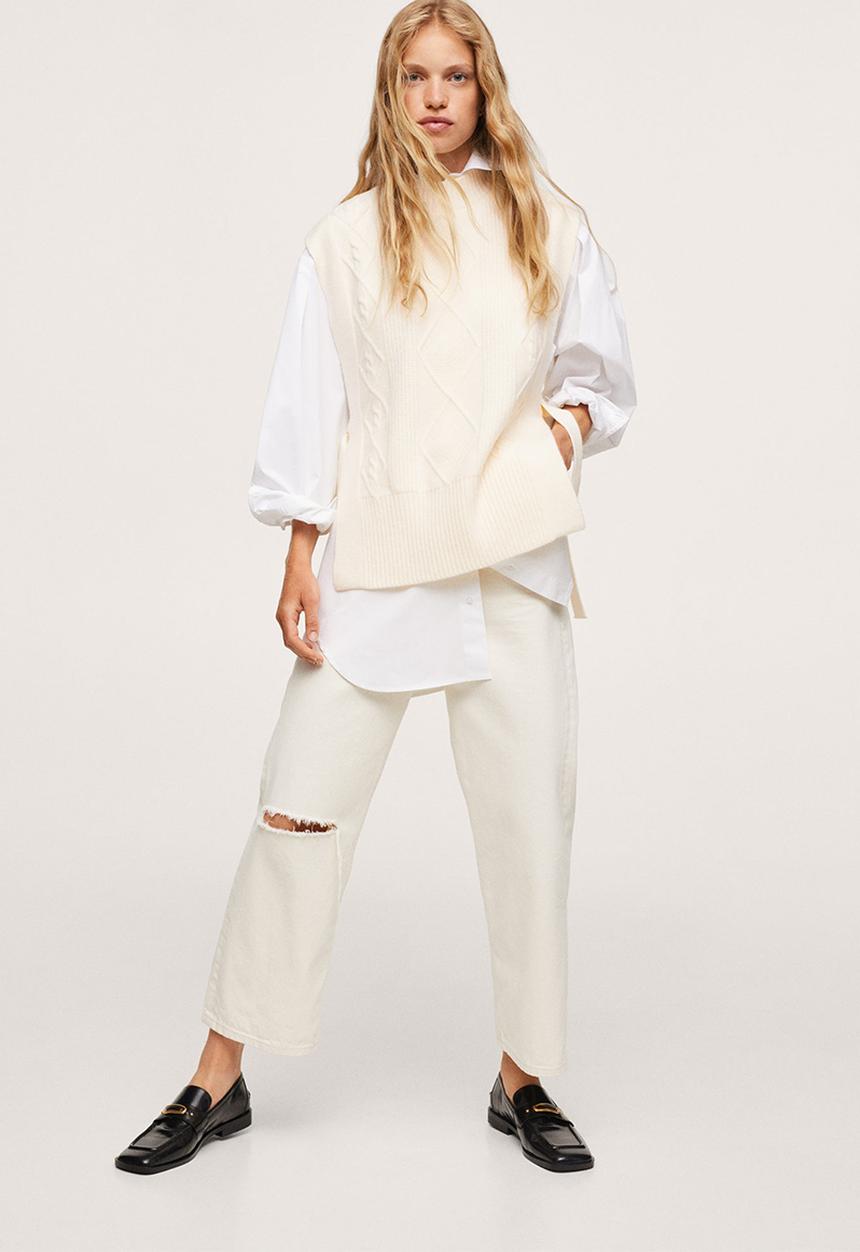 MANGO - Waistcoat thesow - light beige